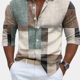 James Oxford Geometric Print Shirt for Men