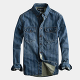 James Oxford Long Sleeve Striped Shirt for Men