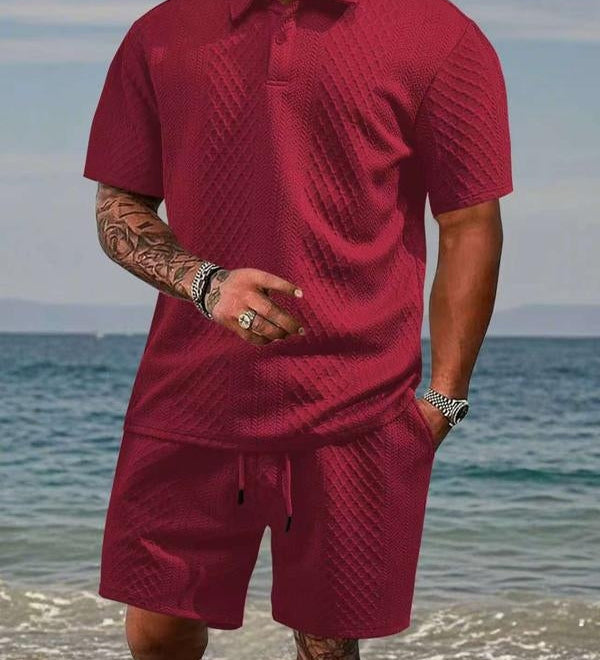 James Oxford Summer Textured Knit Set for Men