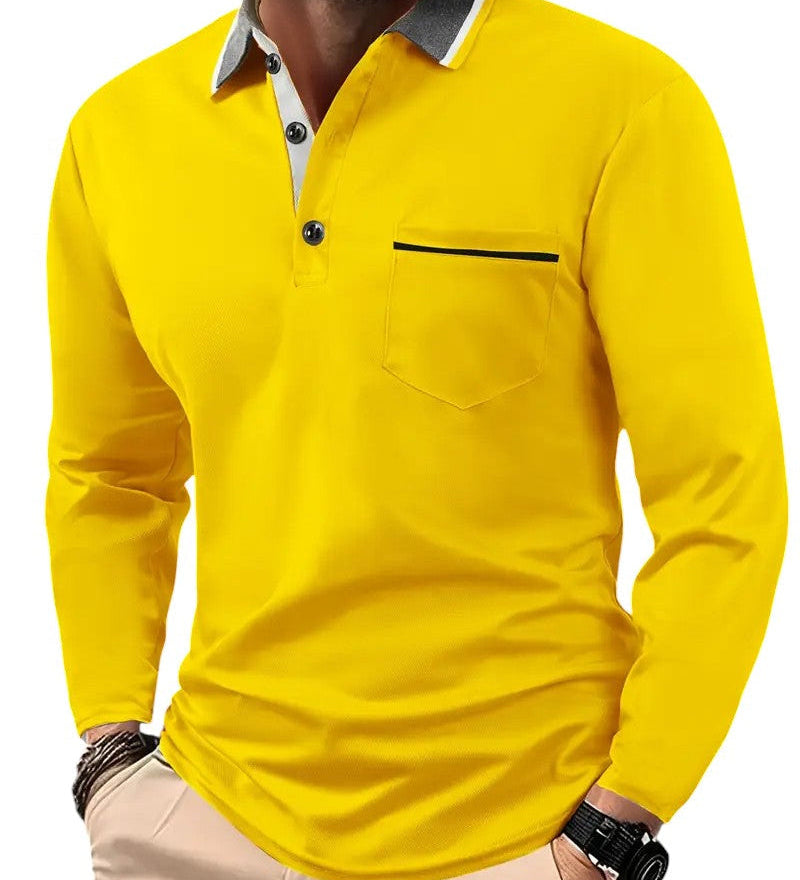 James Oxford Classic Long Sleeve Polo Shirt