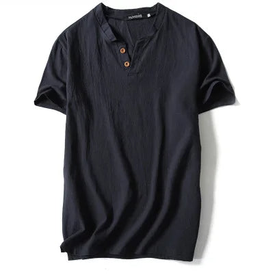 Valaro Linen Split-Neck Tee