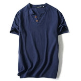 Valaro Linen Split-Neck Tee
