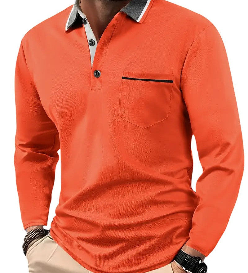 James Oxford Classic Long Sleeve Polo Shirt