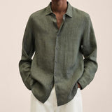James Oxford Linen Button-Up Shirt for Men