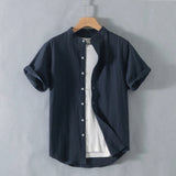 Calder Open Collar Cotton Shirt