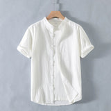 Calder Open Collar Cotton Shirt
