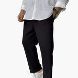 James Oxford Men's Relaxed Fit Pleated Trousers
