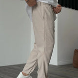 James Oxford Men's Relaxed Fit Pleated Trousers