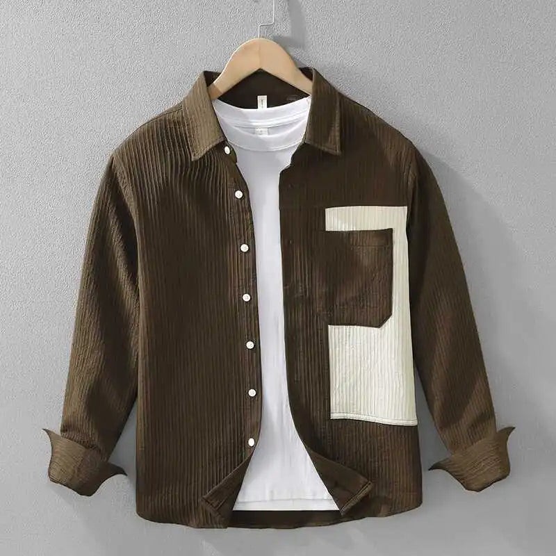 Corvier Ribbed Corduroy Texture Shirt