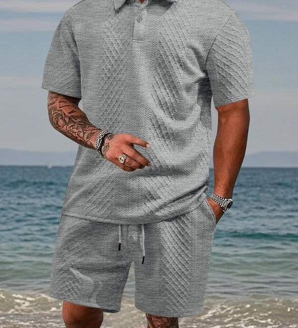 James Oxford Summer Textured Knit Set for Men