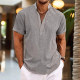James Oxford Textured Popover Shirt for Men