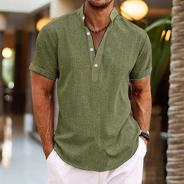 James Oxford Textured Popover Shirt for Men