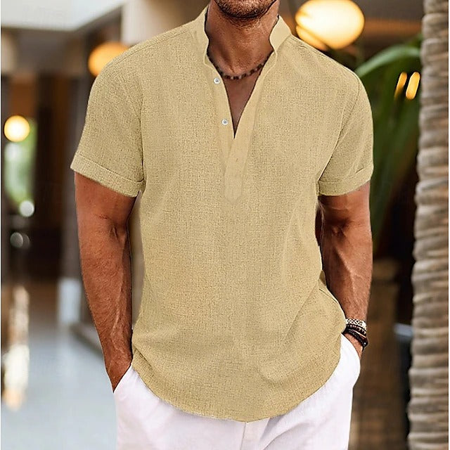 James Oxford Textured Popover Shirt for Men