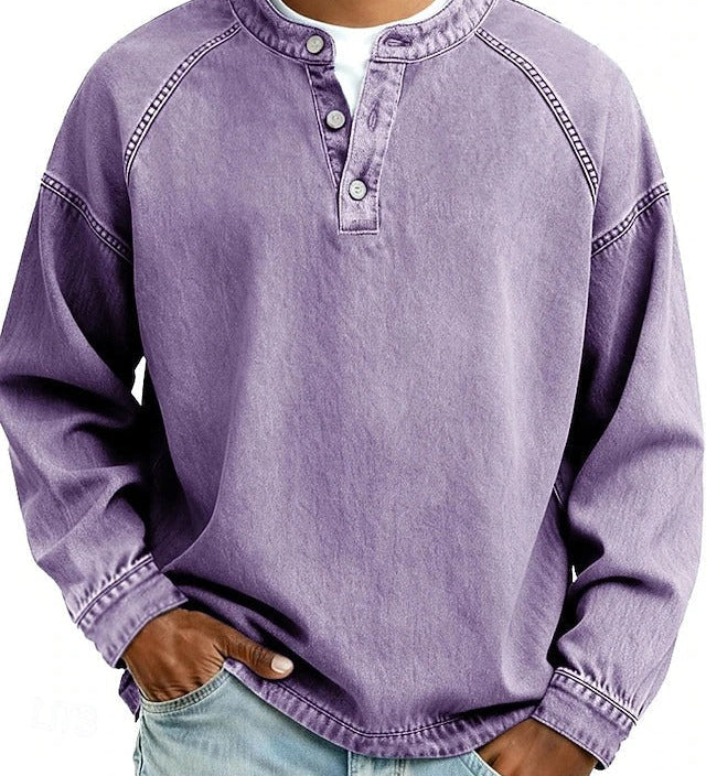 James Oxford Henley Shirt for Men