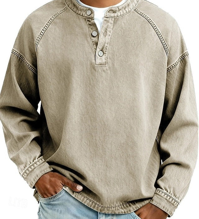 James Oxford Henley Shirt for Men