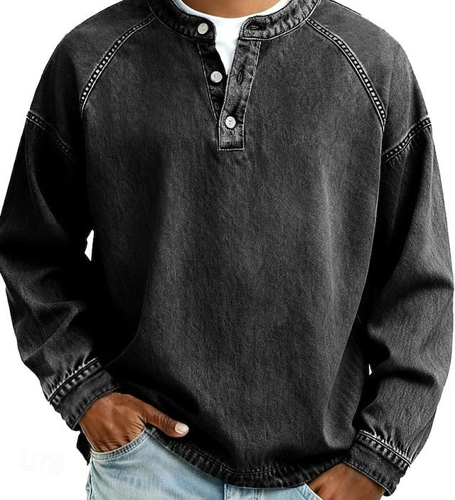 James Oxford Henley Shirt for Men