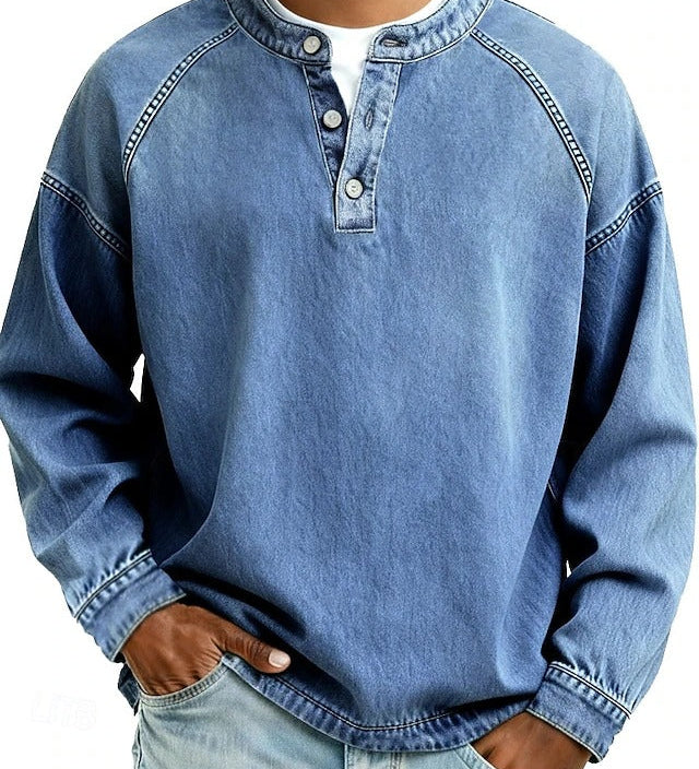 James Oxford Henley Shirt for Men