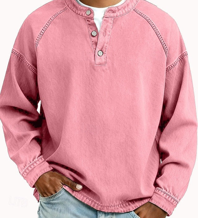 James Oxford Henley Shirt for Men