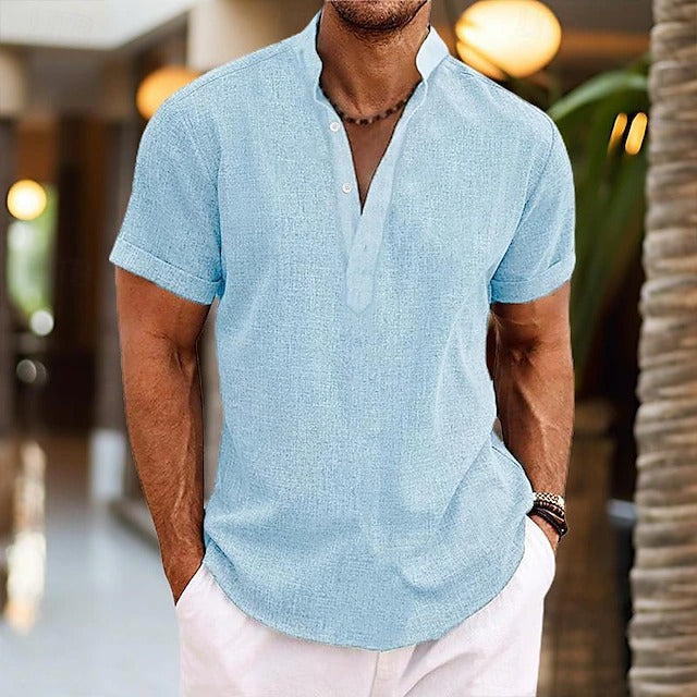 James Oxford Textured Popover Shirt for Men