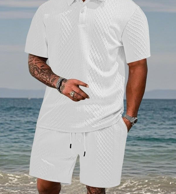 James Oxford Summer Textured Knit Set for Men