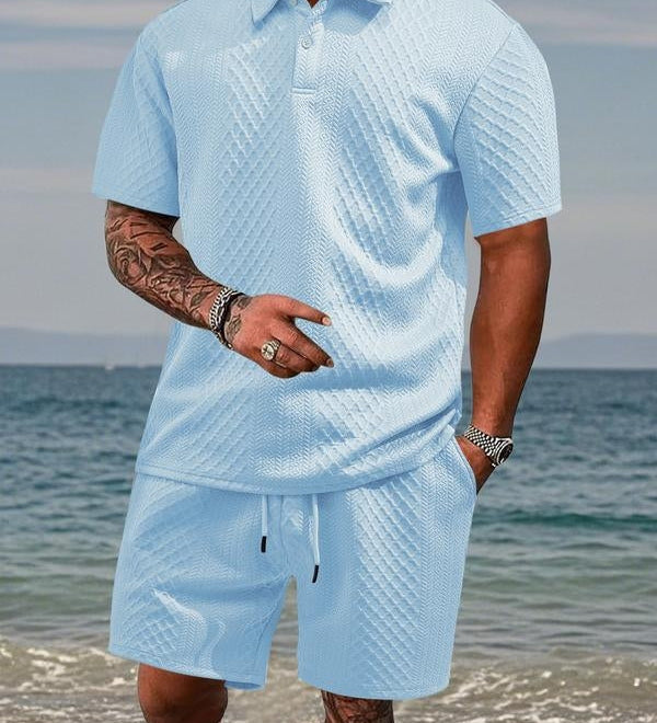 James Oxford Summer Textured Knit Set for Men
