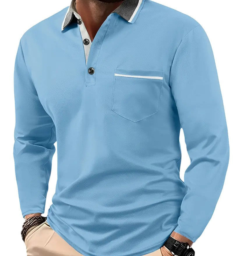 James Oxford Classic Long Sleeve Polo Shirt