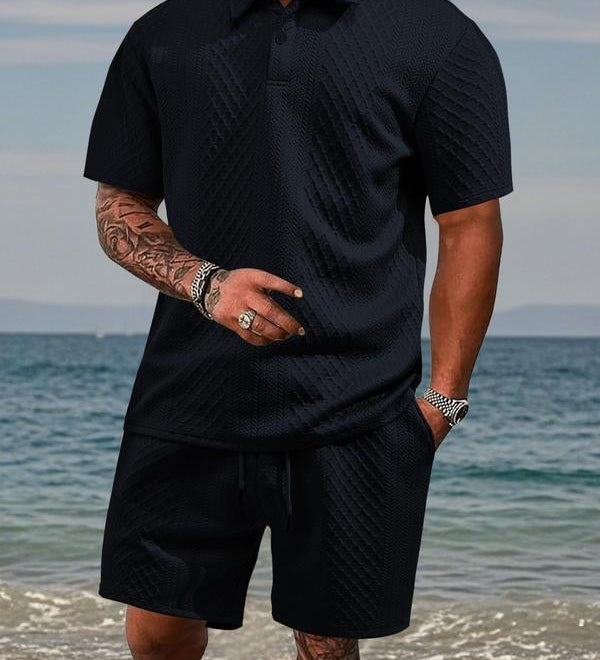 James Oxford Summer Textured Knit Set for Men