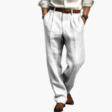 James Oxford Men's Retro Wide-Leg Suit Trousers