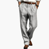 James Oxford Men's Retro Wide-Leg Suit Trousers