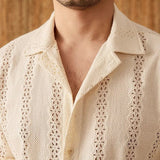 Men's Lightweight Short Sleeve Summer Shirt - Cuban Collar
