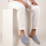 Baby Blue Suède Yacht Mule