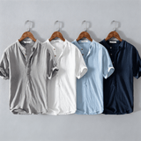 James Oxford Mandarin Collar Shirt for Men