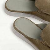 Olive Suède Yacht Mule