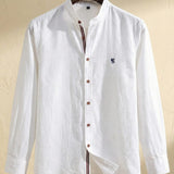 James Oxford Elegant Mandarin Collar Shirt for Men