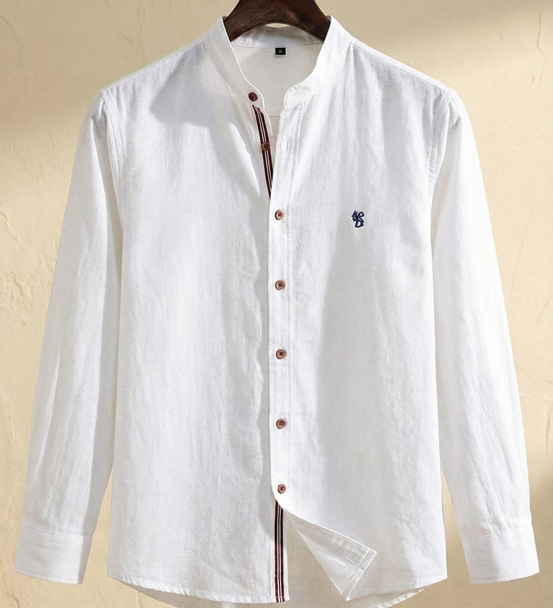 James Oxford Elegant Mandarin Collar Shirt for Men