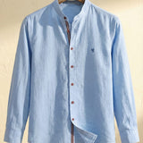 James Oxford Elegant Mandarin Collar Shirt for Men