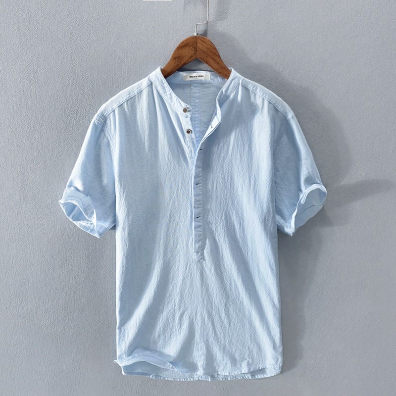 James Oxford Mandarin Collar Shirt for Men
