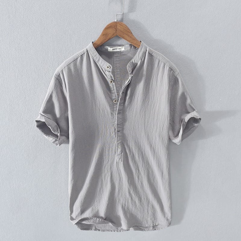 James Oxford Mandarin Collar Shirt for Men