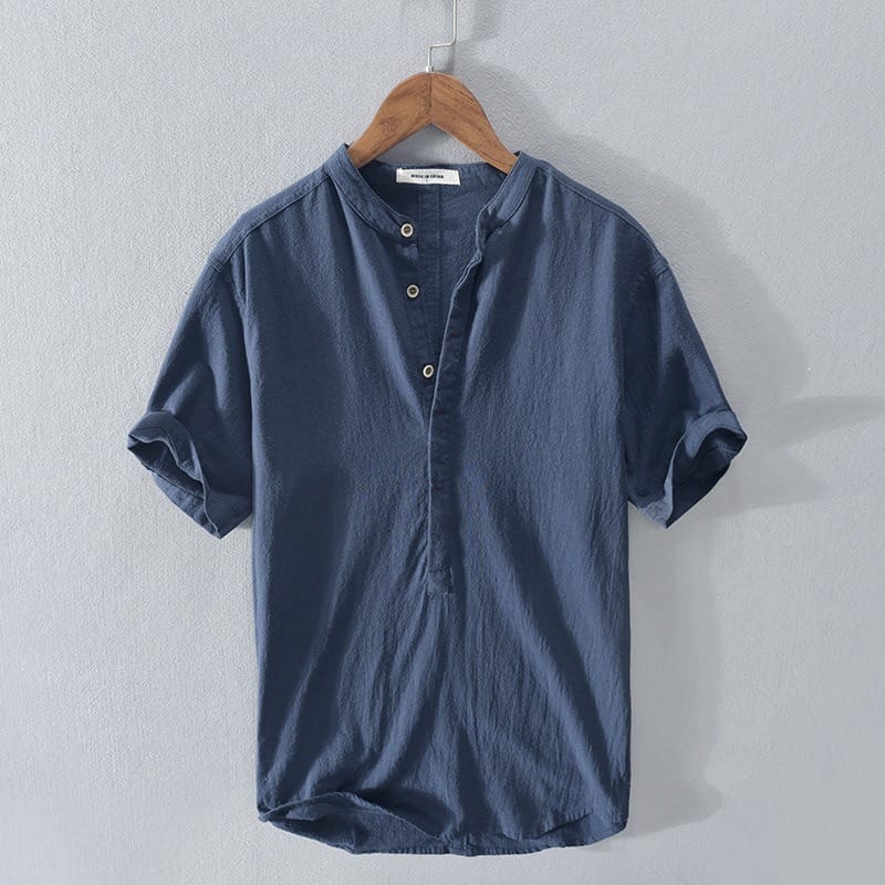 James Oxford Mandarin Collar Shirt for Men