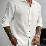 James Oxford Textured Cotton Shirt for Men