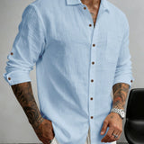 James Oxford Textured Cotton Shirt for Men