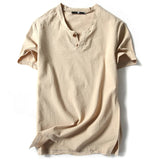 Valaro Linen Split-Neck Tee