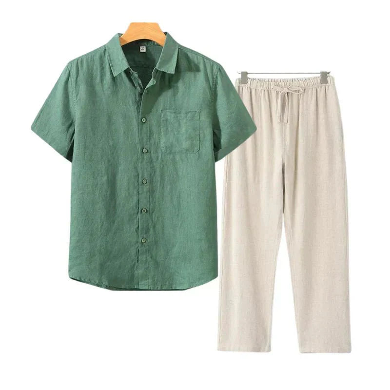 Juvana Linen Combo Short Sleeve