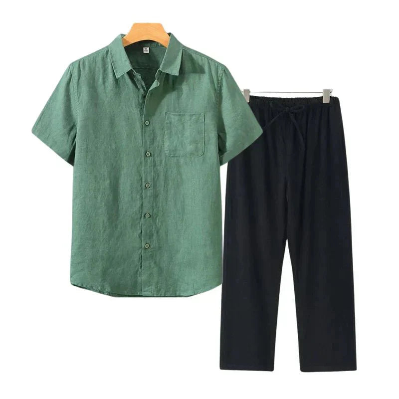 Juvana Linen Combo Short Sleeve
