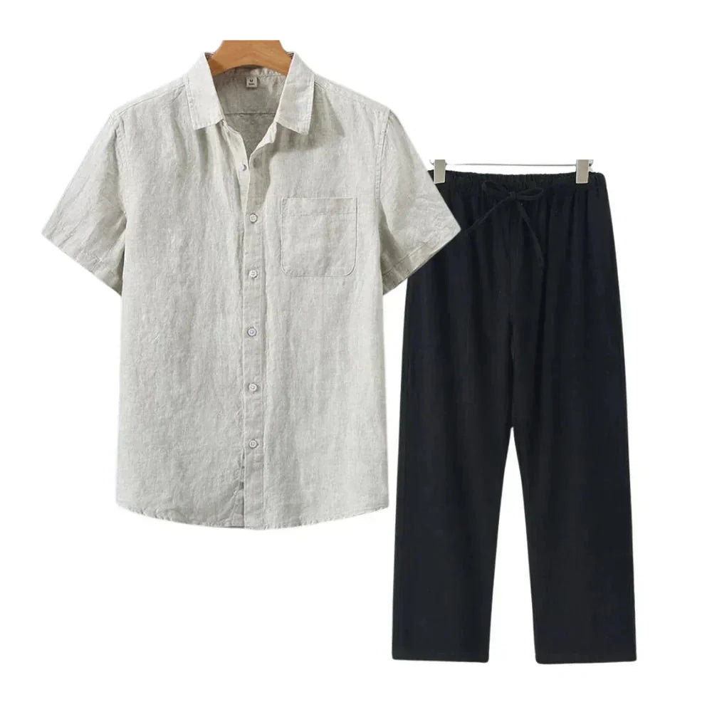 Juvana Linen Combo Short Sleeve