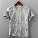 Kobu V-Neck Cotton Linen Summer Tee