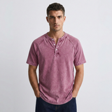 Leo - Vintage Button T-Shirt for Men
