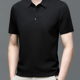 James Oxford Textured Short Sleeve Polo Shirt for Men