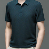 James Oxford Textured Short Sleeve Polo Shirt for Men