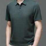 James Oxford Textured Short Sleeve Polo Shirt for Men